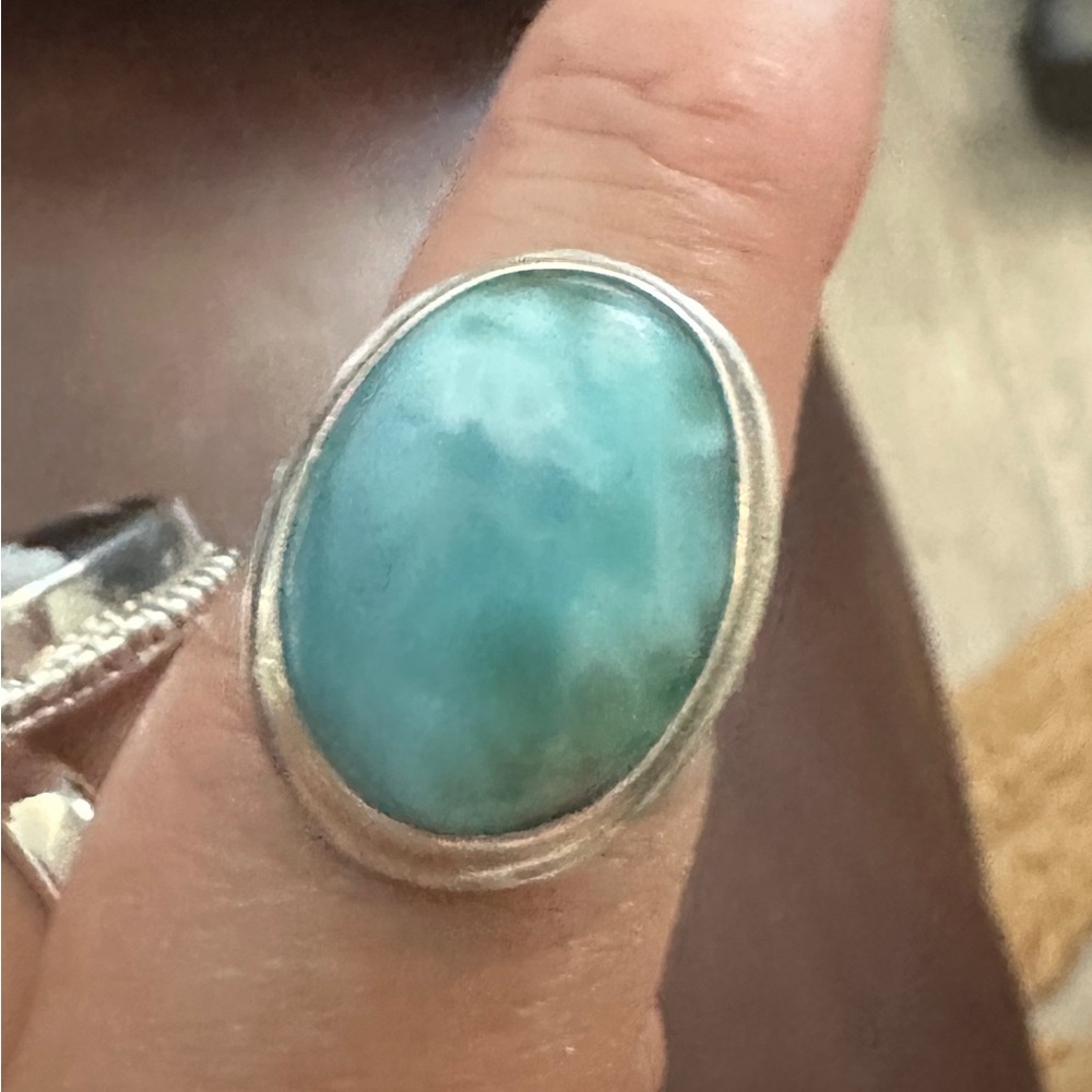 Larimar Sterling Silver Ring